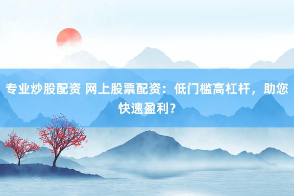 专业炒股配资 网上股票配资：低门槛高杠杆，助您快速盈利？