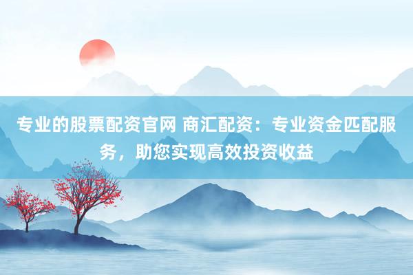 专业的股票配资官网 商汇配资：专业资金匹配服务，助您实现高效投资收益