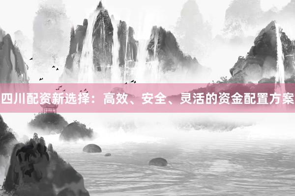 四川配资新选择：高效、安全、灵活的资金配置方案