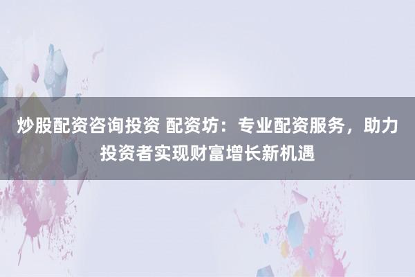 炒股配资咨询投资 配资坊：专业配资服务，助力投资者实现财富增长新机遇