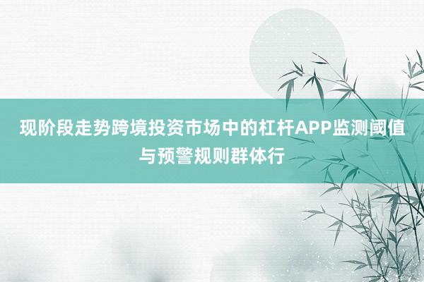 现阶段走势跨境投资市场中的杠杆APP监测阈值与预警规则群体行