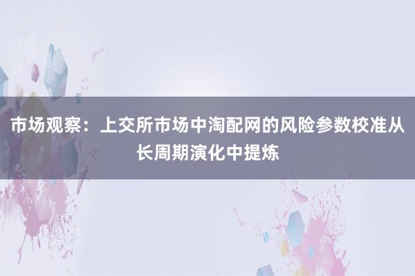 市场观察：上交所市场中淘配网的风险参数校准从长周期演化中提炼